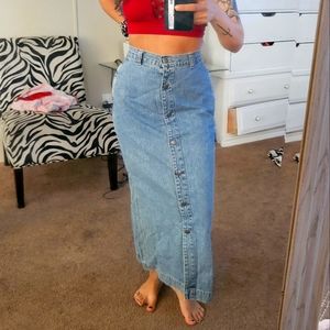 Vintage cherokee jean maxi skirt